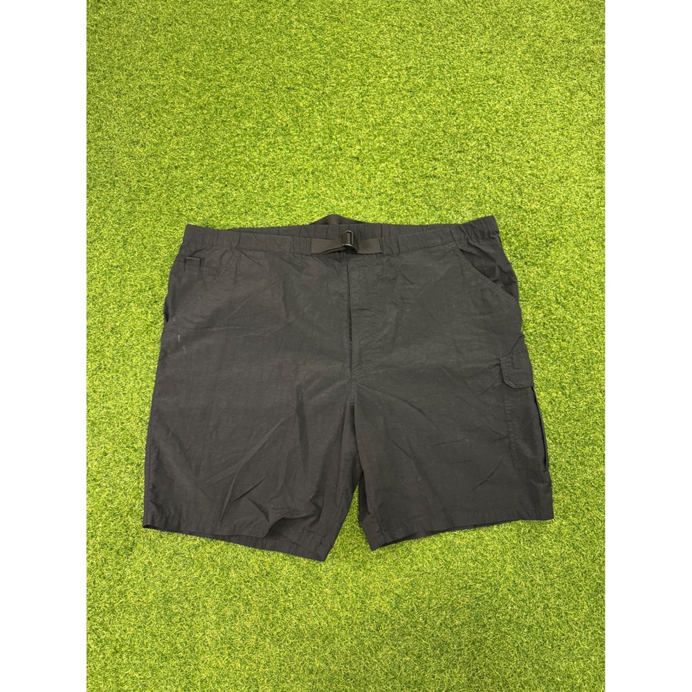 St Johns Bay Mens Black Nylon Cargo Shorts Integrated Belt Size Medium‎ 7 Inseam
